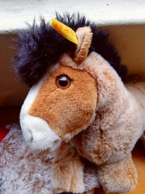 A Collectable Steiff Donkey called Molly. Plush Dangling Toy. 32cm.