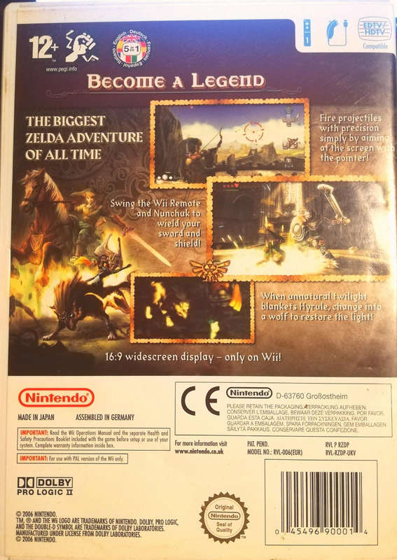 Nintendo Wii. The Legend of Zelda: Twilight Princess Video Game.