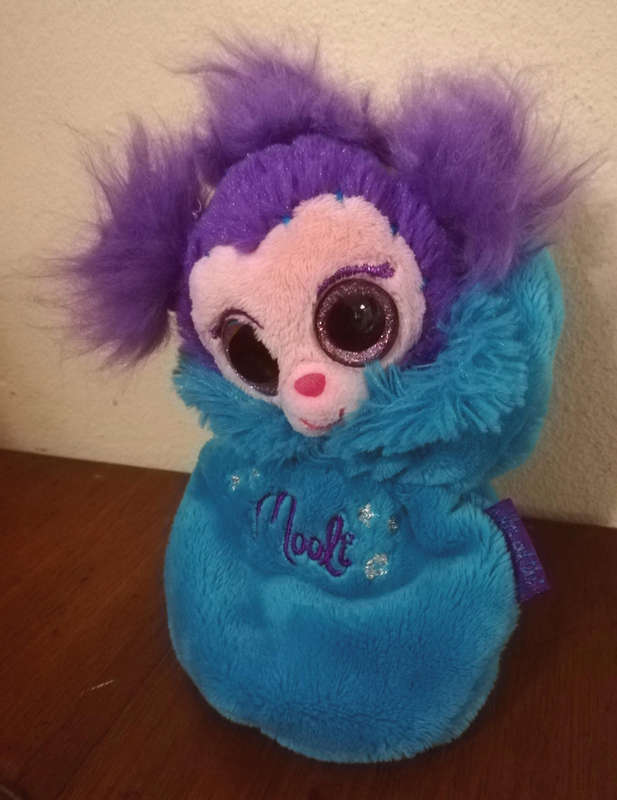 Ylvi & the Minimoomis Cuddly toy Mooli and a Purple Sleeping Bag. 15cm.