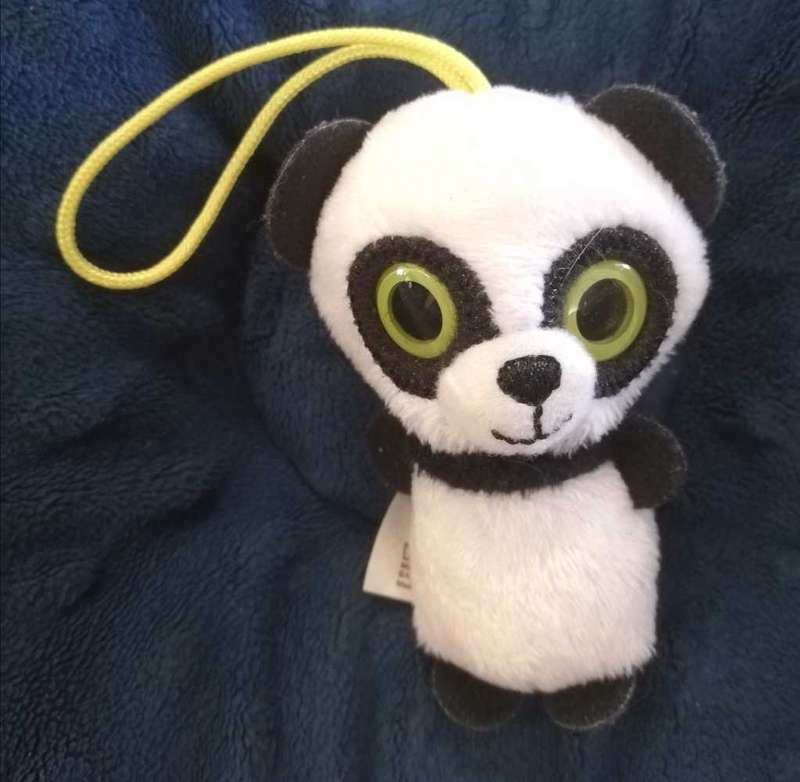McDonald's Yoo-Hoo & Friends 2014 Happy Meal. Ringring the Panda. Plush Hanger Toy. 9cm.