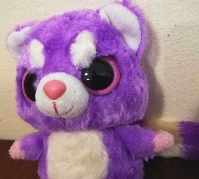 Authentic Rare YooHoo & Friends Purple Hapee Lesser Panda. Plush Soft Toy. 17 cm.
