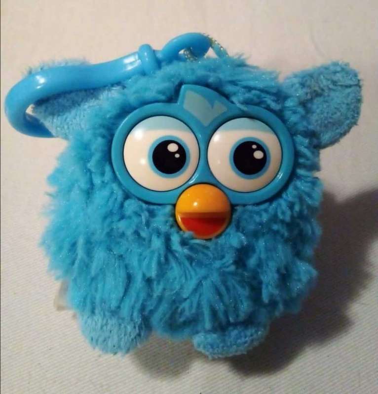 Collectable 2013 Blue Hasbro Furby Key Ring. 9cm.