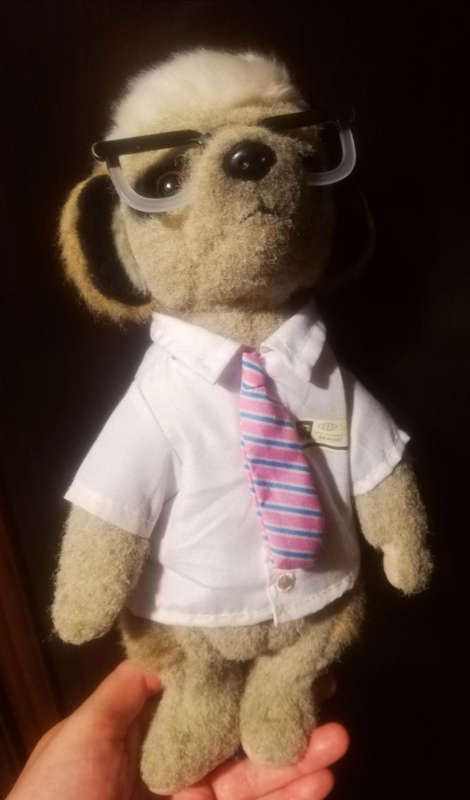 Collectable Sergei the Nerdy Meerkat! Plush toy from Meerkovo Collection. 30cm.