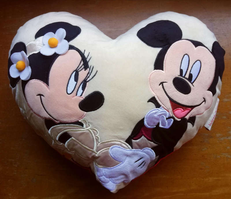 A beautiful Disneyland Mickey and Minnie mouse cushion.