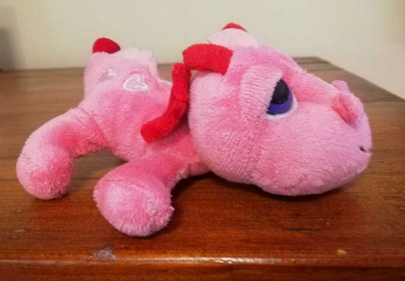 Russ Berrie Lil' Peepers Flame. Pink Little Dragon. 16cm.
