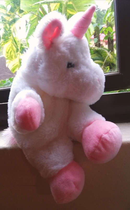 Sparkles the Unicorn. A Plush Hand Puppet. 36cm.