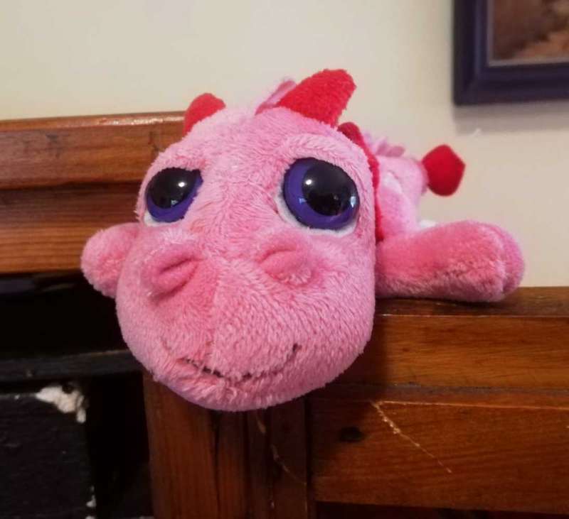 Russ Berrie Lil' Peepers Flame. Pink Little Dragon. 16cm.