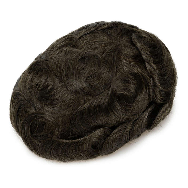 Men's Australia Base Hair System  6x8" | PU Perimeter & Swiss Lace | 6" European Remy Human Hair