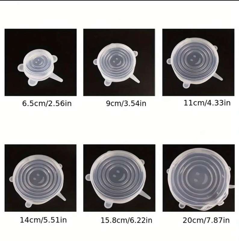 6-Pack Silicone FlexiSeal Food Covers  Reusable & Dishwasher Safe