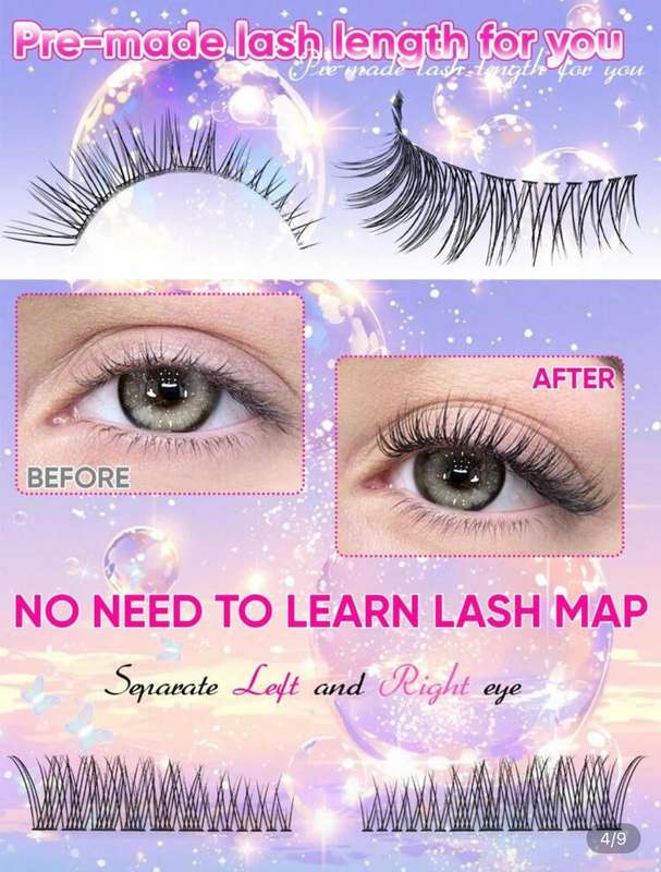 288pcs Cat Eye Lash Kit 816mm D Curl | Bond & Seal Adhesive + Tweezers | Left & Right Lash Segments