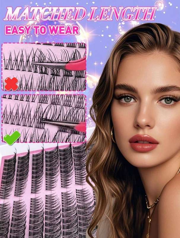 288pcs Cat Eye Lash Kit 816mm D Curl | Bond & Seal Adhesive + Tweezers | Left & Right Lash Segments