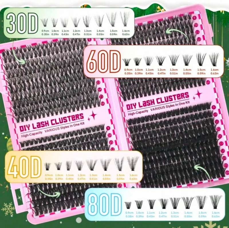 800pcs DIY Cluster Lash Kit  30D/40D/60D/80D | 916mm | With Tweezers, Bond & Seal Adhesive