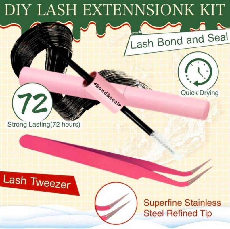 800pcs DIY Cluster Lash Kit  30D/40D/60D/80D | 916mm | With Tweezers, Bond & Seal Adhesive
