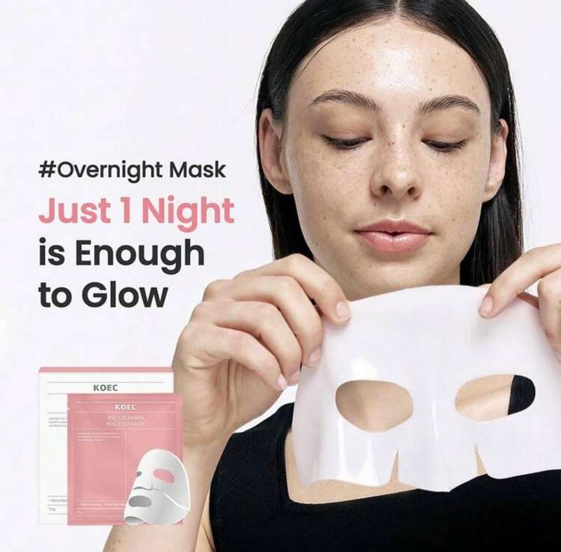 Bio-Collagen Real Deep Mask | Hydrating, Pore-Minimizing, Firming & Radiance Boosting, 4 Pcs