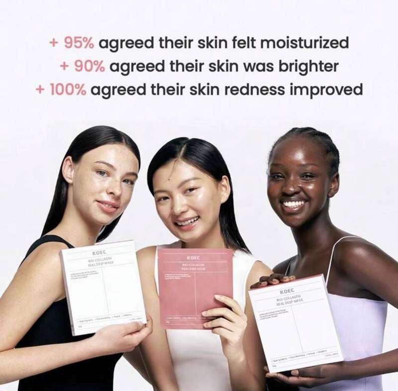 Bio-Collagen Real Deep Mask | Hydrating, Pore-Minimizing, Firming & Radiance Boosting, 4 Pcs