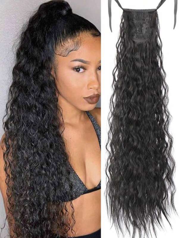 34-Inch Long Curly Ponytail Extension  Tie-On | Synthetic Hair