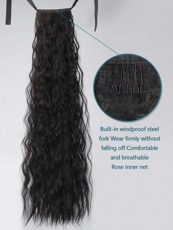 34-Inch Long Curly Ponytail Extension  Tie-On | Synthetic Hair