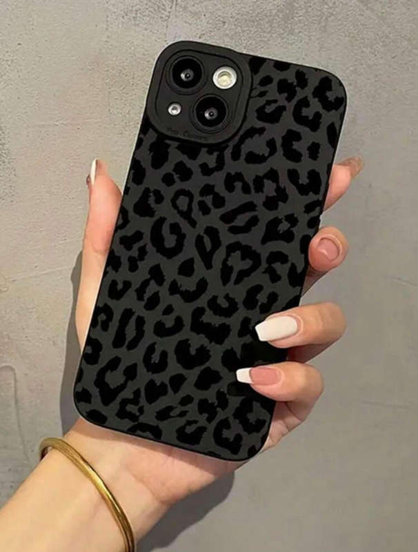 Black Leopard Print Phone Case  iPhone 15