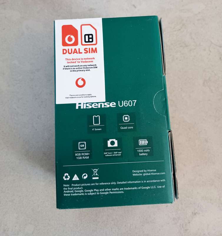 U607 Hisense Cellphone - SPECIFICATIONS: Quad core 4 Screen 8GB ROM + 1GB RAM