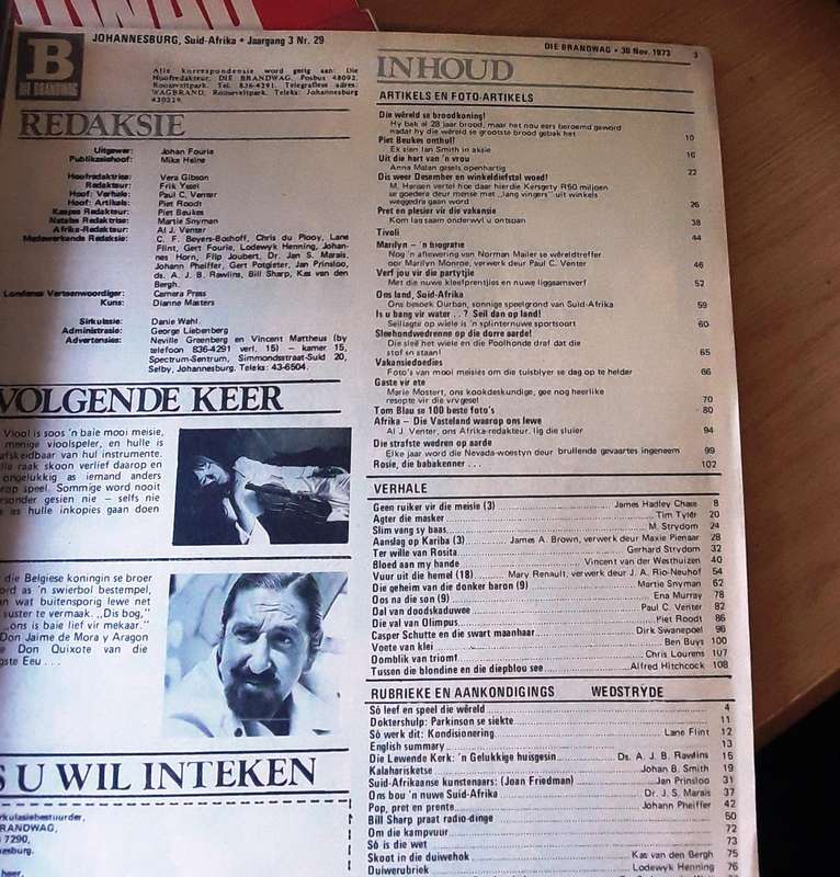 Lot van 5 Brandwag Tydskrifte - 14/12/73 - 30/11/73 - 2/11/73 - 18/3/73 - 27/12/72