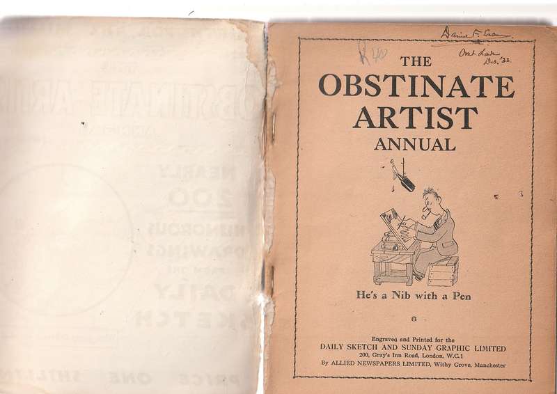 The Obstinate Artist - Cartoons (The name inside quotes the comic age of 1933)