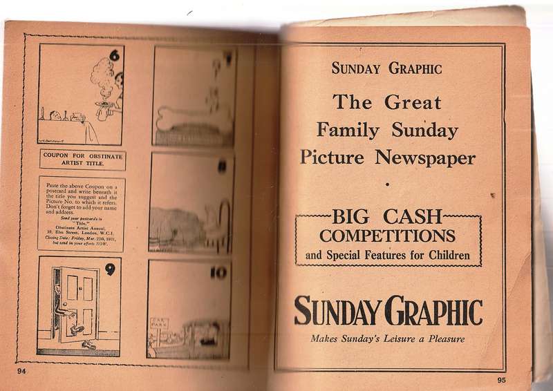 The Obstinate Artist - Cartoons (The name inside quotes the comic age of 1933)