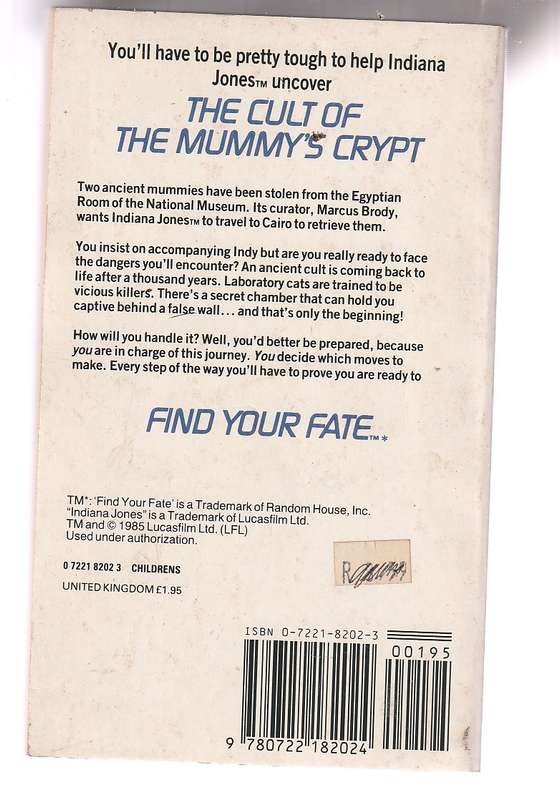 Indiana Jones and the Cult of the Mummy's Crypt - RL Stine - Find your fate adventure 7