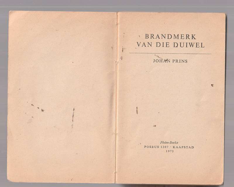 Brandmerk van die Duiwel - Johan Prins - Speurverhaal