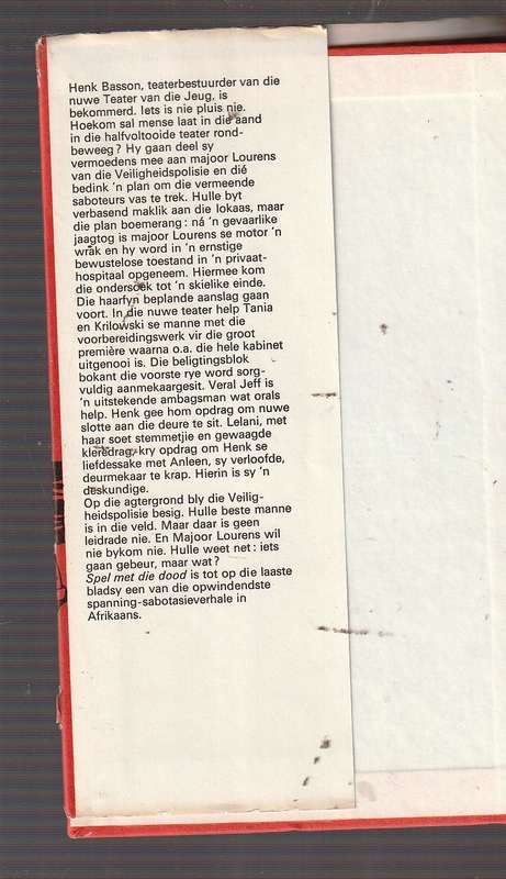 Spel met die Dood - Albert Crafford - Aanslag op die kabinet tydens n teater vertoning