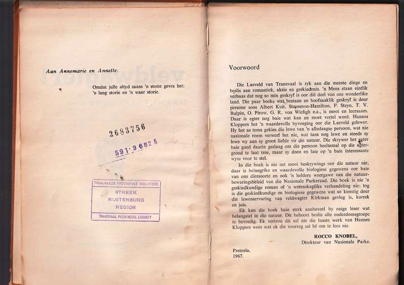Die Veldwagters - Hannes Kloppers - 1967 uitgawe