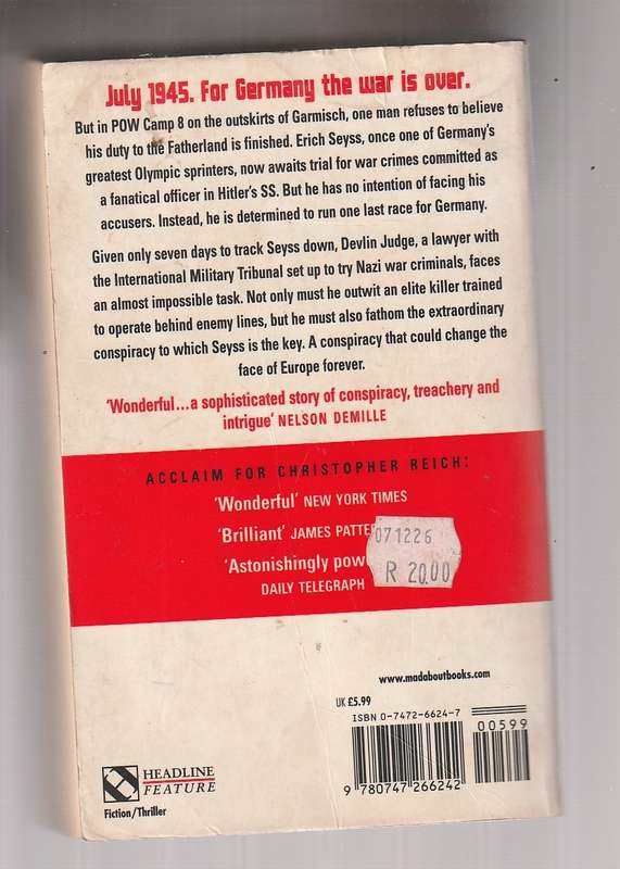 The Runner - Christopher Reich - War adventure - A conspiracy that could chace power in Europe