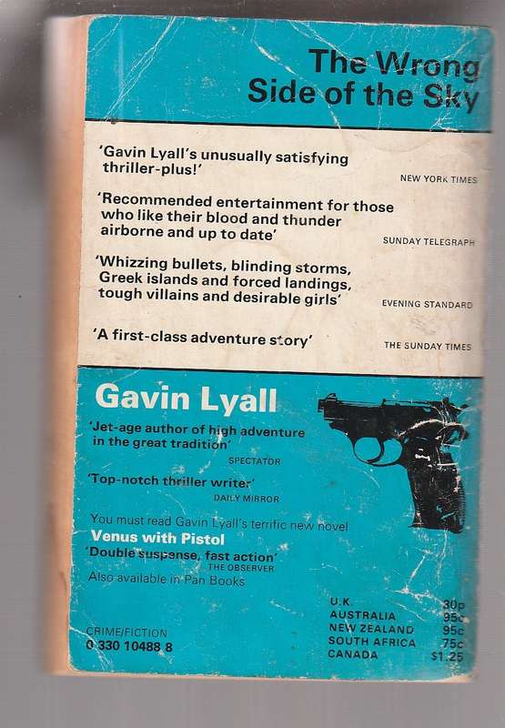 The wrong side of the sky - Gavin Lyall - Storms - bullets - tough villians - great lookin girls