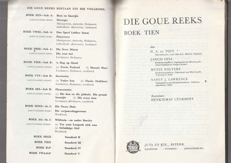 Die Goue reeks nr 10 - HA du Toit - stories vir kinders in std 3 (graad 5?)
