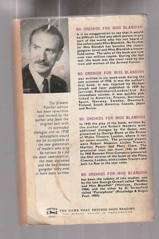 No orchids for miss Blandish - James Hadley Chase - a classic gangster novel
