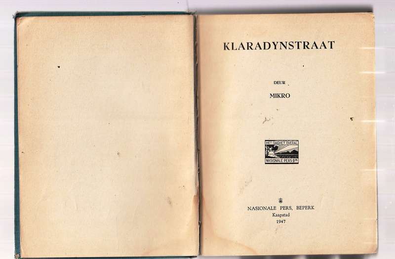 Klaradyn Straat - Mikro - 1947   (Ietwat rant en rug verweer - plakplek - krapmerke)