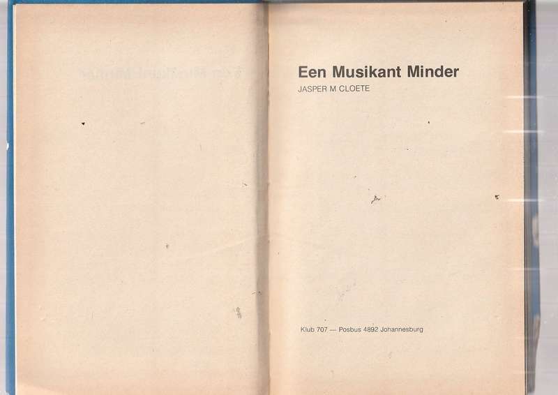 Een Musikant minder - Jasper M Cloete - Klub 707 - Noot Retief Reeks