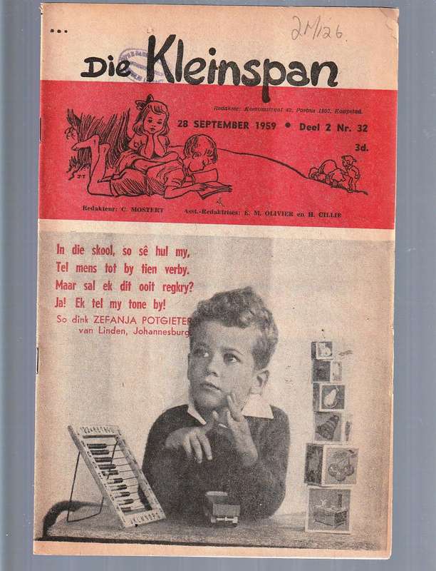 Lot van 5 Kleinspan tydskrifte 27 Apr 59 / 22 Sep 59 / 30 Mrt 59 / 8 Jun 59 /  18 Mei 59