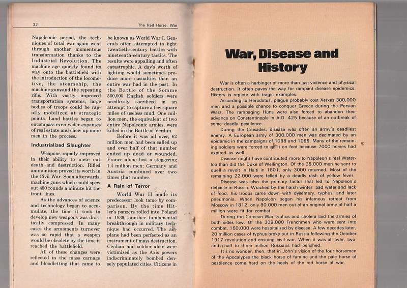 4 Horseman of the Apocalypse - The Red Horse - George Ritter - End times Booklet