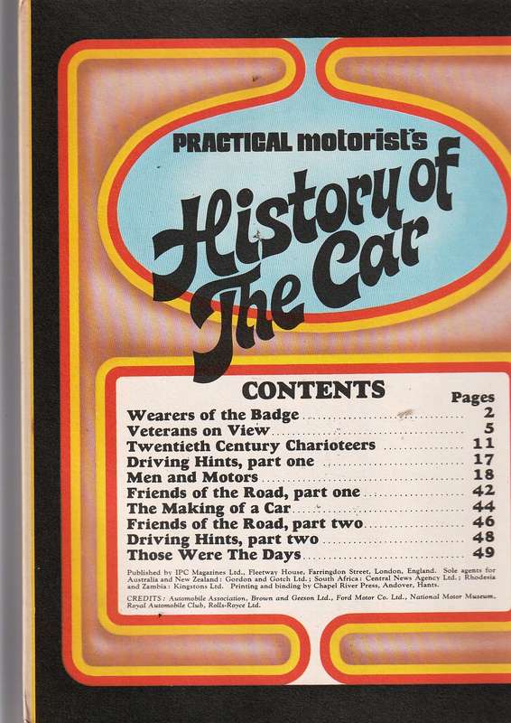 History of the Car - 1974 Edition - for the vintage car lover