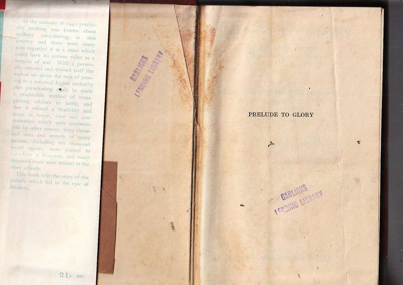 Prelude to Glory - Maurice Newnham - The story of Britains parachute army
