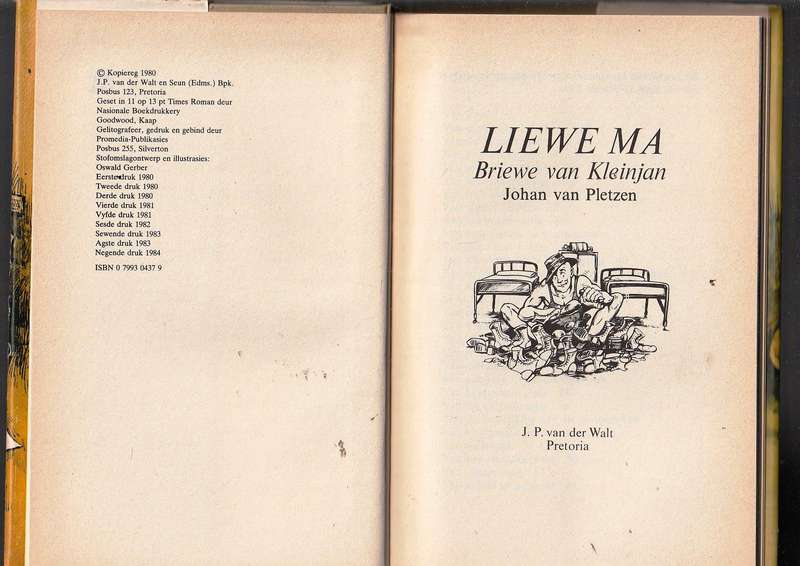 Liewe Ma  - Briewe van Kleinjan - Johan van Pletzen - Ou Army humor op sy beste