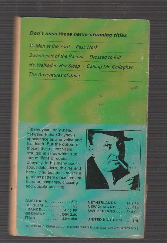Sweetheart of Razors - Peter Cheyney - a crime mystery
