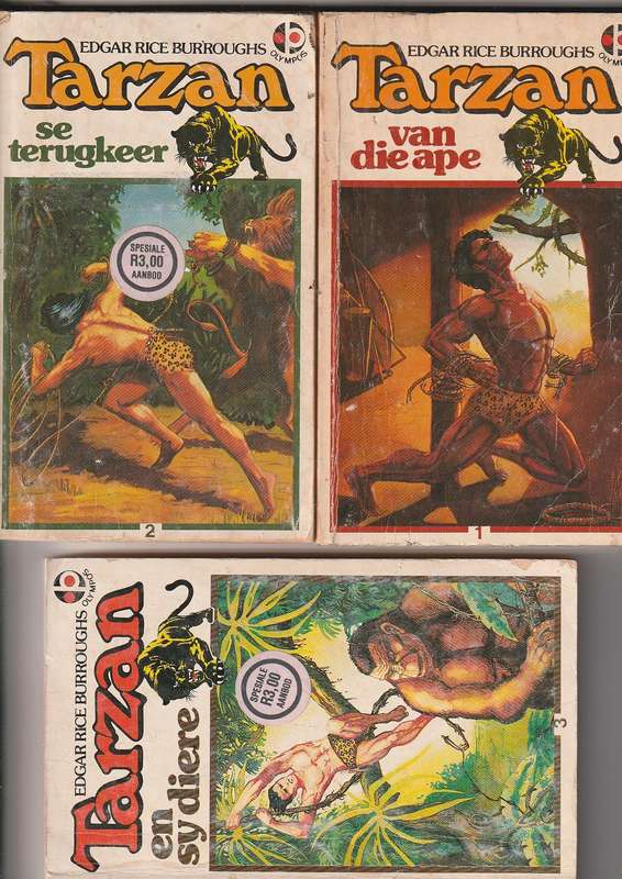 Lot van 12 Tarzan Boeke - ER Burroughs- Nr's 1 - 12 volledige stel Olympos uitgawes