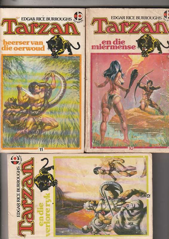 Lot van 12 Tarzan Boeke - ER Burroughs- Nr's 1 - 12 volledige stel Olympos uitgawes