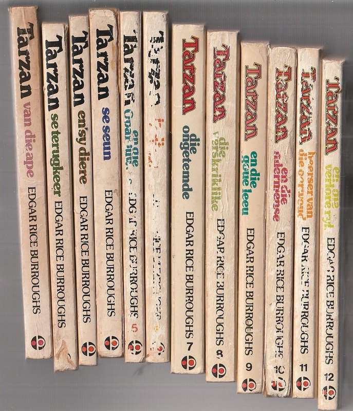 Lot van 12 Tarzan Boeke - ER Burroughs- Nr's 1 - 12 volledige stel Olympos uitgawes
