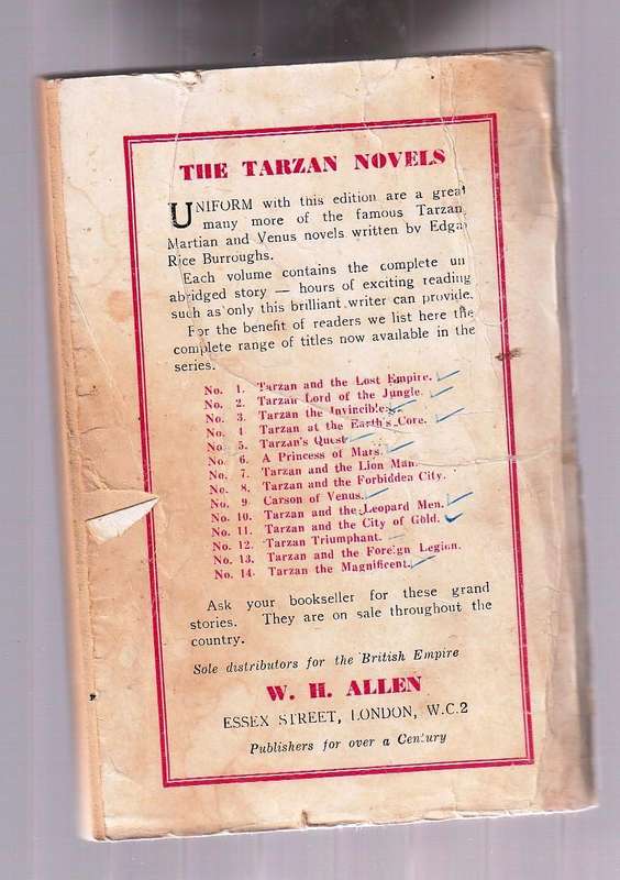 Tarzan and the city of gold - Edgar Rice Burroughs  Tarzan no 16 (50's) edition