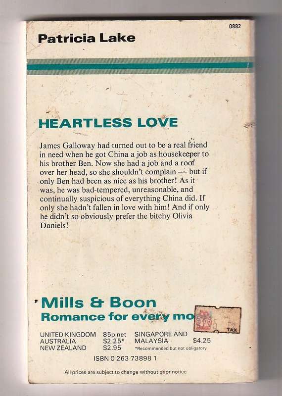 Heartless Love - Patricia Lake - Mills & Boon