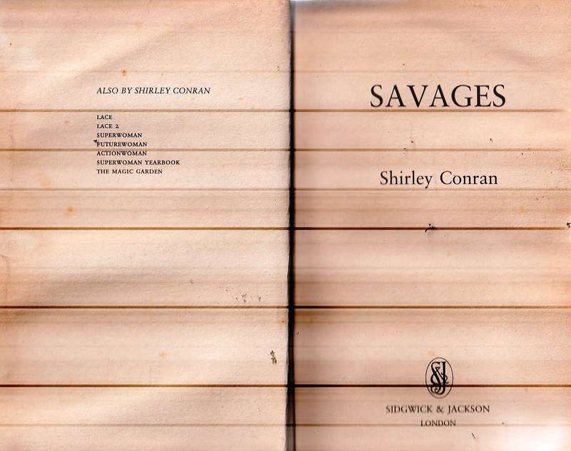 Savages - Shirley Conran - Big Hardcover edition
