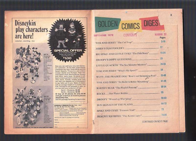Tom & Jerry - Gold Key - Golden Comics Digest 1972 - Bronze Age A5 Size