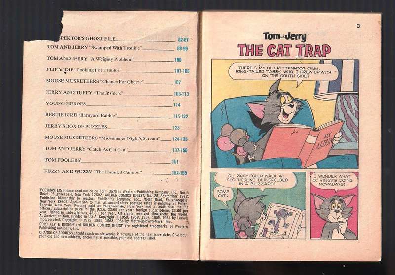 Tom & Jerry - Gold Key - Golden Comics Digest 1972 - Bronze Age A5 Size